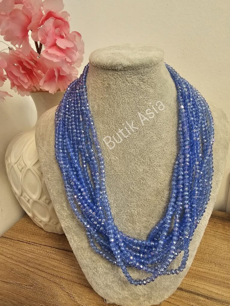 Naszyjnik niebieski błękitny koraliki