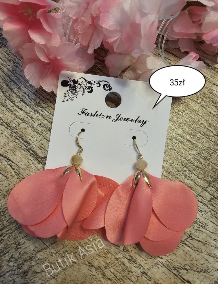 Kolczyki płatki kwiaty koralowe wiszące