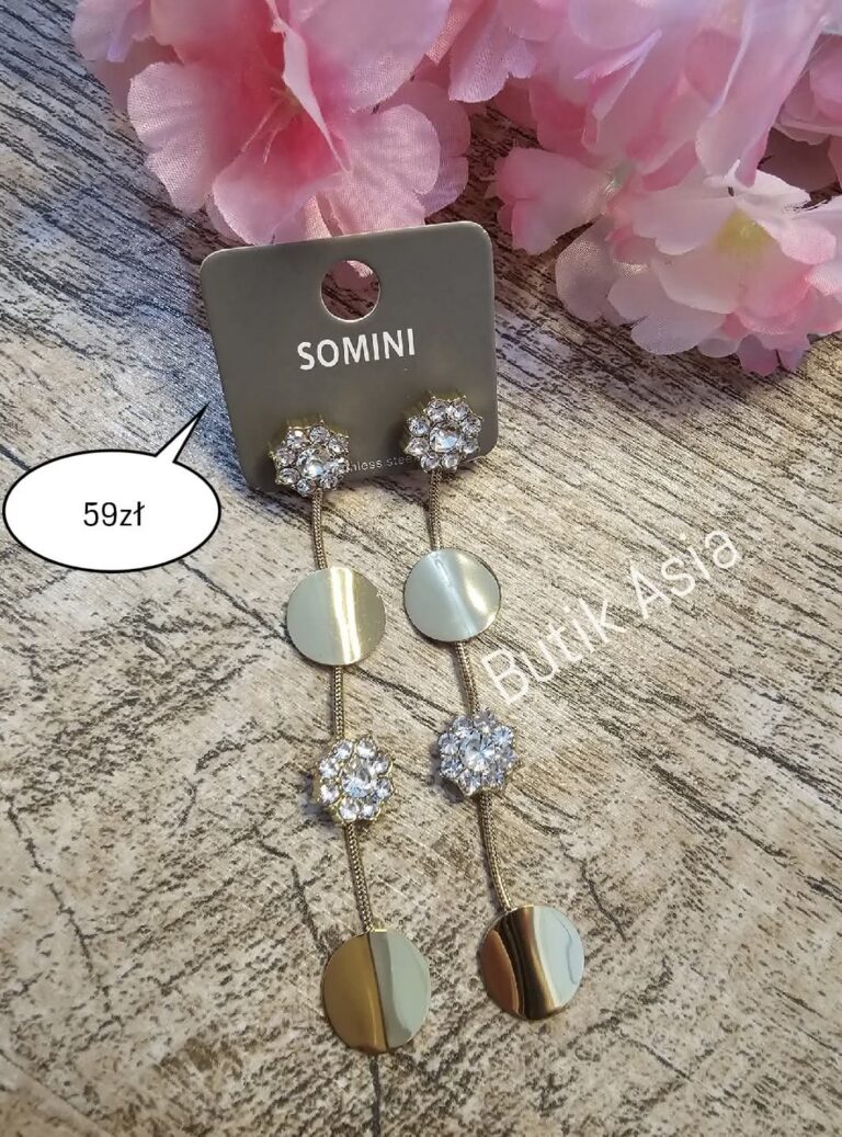 Kolczyki długie wiszące złote srebrne