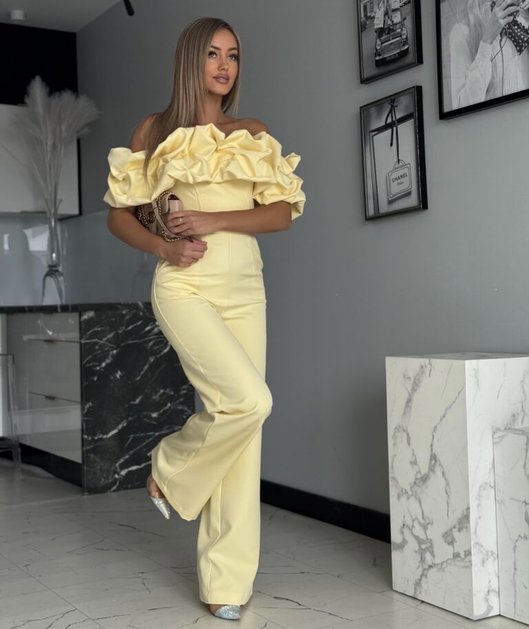 Kombinezon żółty ANGEL pastelowy 36/S spodnium